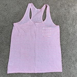 Ann Taylor LOFT Pink White Striped Tank Top size M